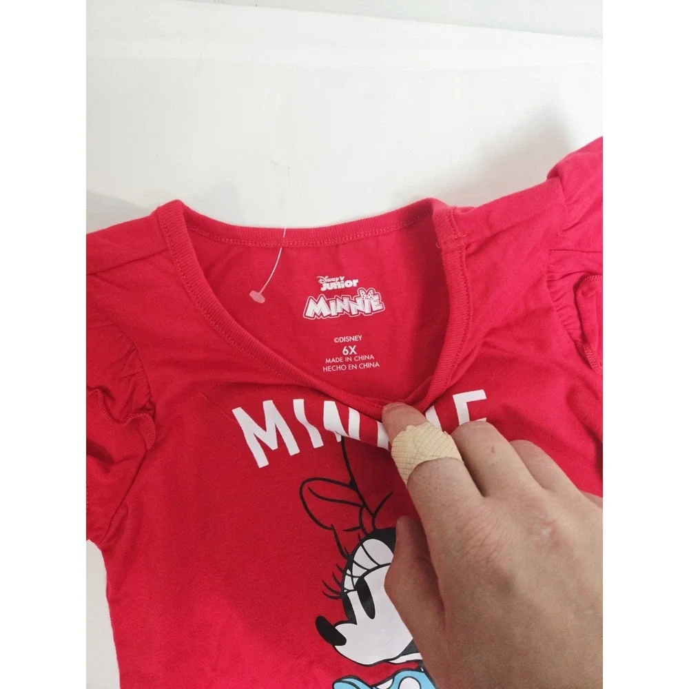 Disney Junior Girls shirt lot of 3 NWT sz 6x Minnie Mouse Daisy+ hair bow‎